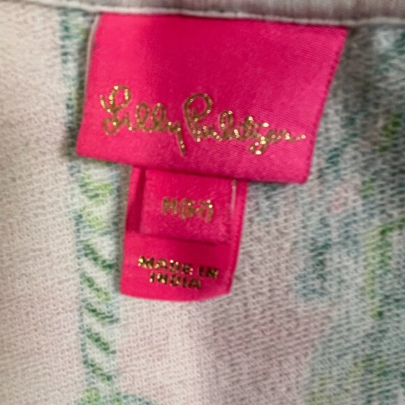 Lily Pulitzer Girls M Pool Beach Cover Up Pink Blossom Zip Up Hooded - Picture 10 of 12